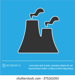 Nuclear power plant vector icon. Factory icon. Industry symbol.
