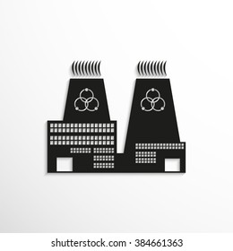 Nuclear power plant. Vector icon.