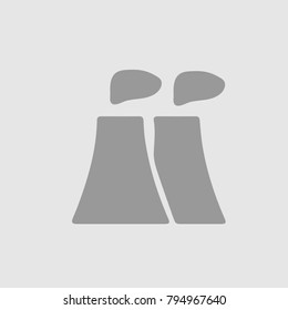 Nuclear power plant vector icon eps 10. Simple isolated pictogram.