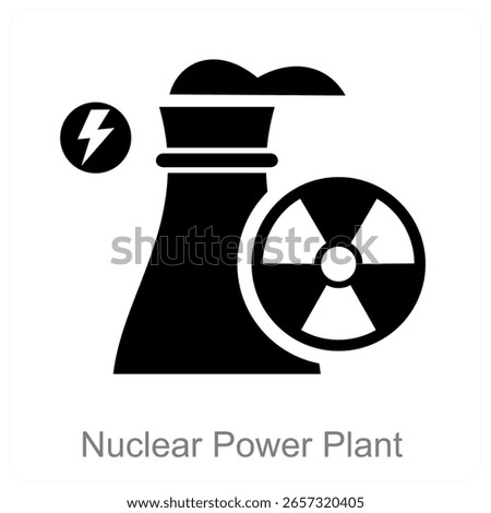 Nuclear Power plant vector icon concept design