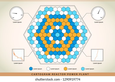 Nuclear power plant vector illustration for background infographics of atomic energy.