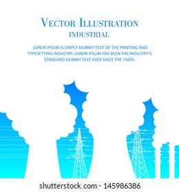 Nuclear power plant. Vector illustration.