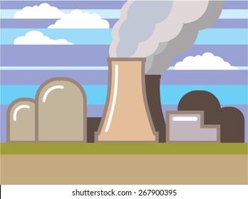 Nuclear Power Plant Vector Illustration Stock Vector (Royalty Free ...