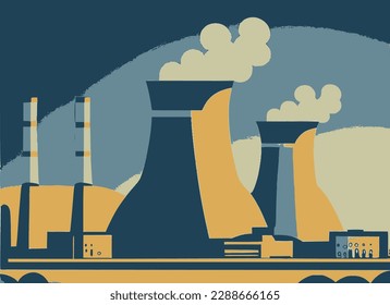 Nuclear Power Plant vector image.