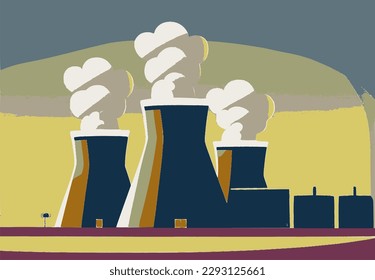 Nuclear Power Plant vector image.	