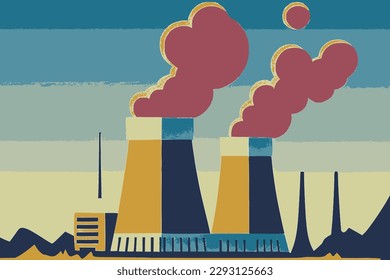 Nuclear Power Plant vector image.	