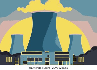 Nuclear Power Plant vector image.	