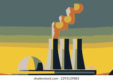 Nuclear Power Plant vector image.	