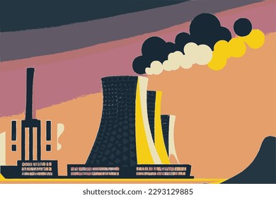 Nuclear Power Plant vector image.	