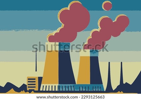 Nuclear Power Plant vector image.	