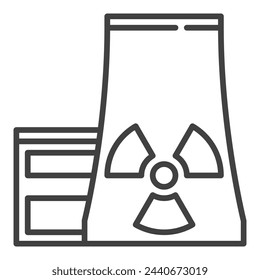 Nuclear Power Plant vector Radiation Factory concept outline icon or symbol