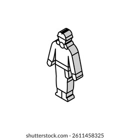 nuclear power plant worker energy isometric icon vector. nuclear power plant worker energy sign. isolated symbol illustration