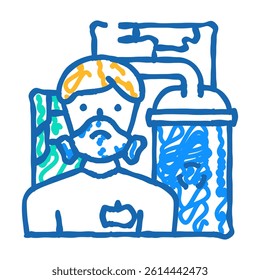 nuclear power plant worker energy doodle icon sketch vector. nuclear power plant worker energy sign. isolated symbol illustration