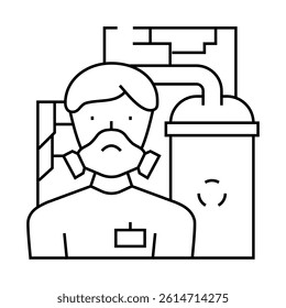 nuclear power plant worker energy line icon vector. nuclear power plant worker energy sign. isolated contour symbol black illustration