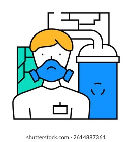 nuclear power plant worker energy line icon vector. nuclear power plant worker energy sign. isolated symbol illustration