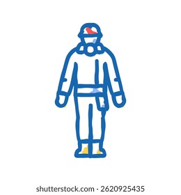 nuclear power plant worker energy doodle icon sketch vector. nuclear power plant worker energy sign. isolated symbol illustration