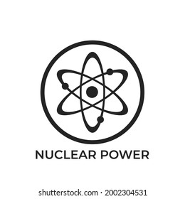 nuclear power round logo. energy industry symbol. atom symbol. isolated vector image