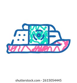 nuclear power ship doodle icon sketch vector. nuclear power ship sign. isolated symbol illustration