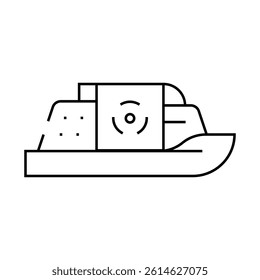 nuclear power ship line icon vector. nuclear power ship sign. isolated contour symbol black illustration