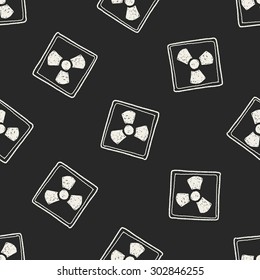 Nuclear power sign doodle seamless pattern background