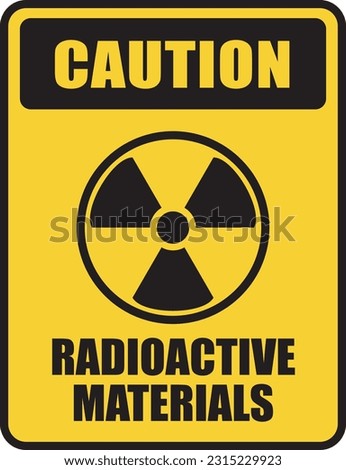 A Nuclear power sign, yellow warning symbol, caution radioactive materials flat icon illustration.