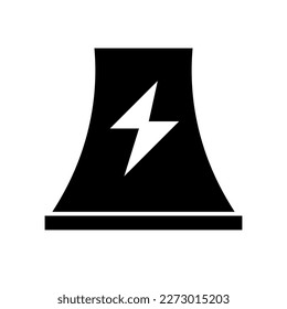 Nuclear power silhouette icon. Nuclear reactor. Vector.