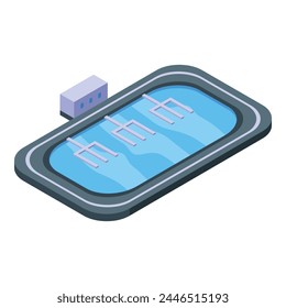 Nuclear power station basin icon isometric vector. Factory energy. Reactor building