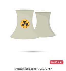 Nuclear power station color flat icon