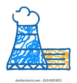 nuclear power station doodle icon sketch vector. nuclear power station sign. isolated symbol illustration