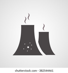 Nuclear power station icon (atomic energy)