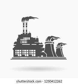 Nuclear Power Station Icon Vector Illustration Silhouette.
