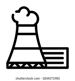 nuclear power station line icon vector. nuclear power station sign. isolated contour symbol black illustration