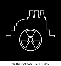 Nuclear power station line icon. Vector Illustration