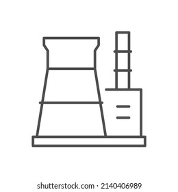 Icono de esquema de línea de la central nuclear