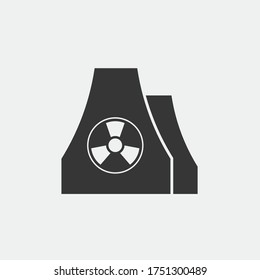 nuclear power station vector icon factory plant