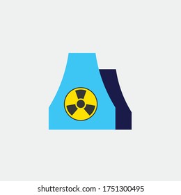 nuclear power station vector icon factory plant