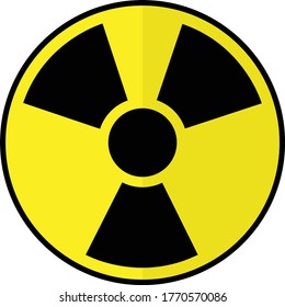 Nuclear power symbol - Caution radioactive danger sign. Radiation warning icon design template on isolated background. Radioactive contamination. Nuclear alert. Radiaction warning. Vector illustration