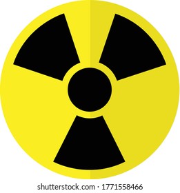 Nuclear power symbol - Caution radioactive danger sign. Radiation warning icon design template on isolated background. Radioactive contamination. Nuclear alert. Radiaction warning. Vector illustration