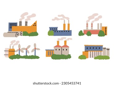 Nuclear power, thermal power, wind power plants, and other facilities such as garbage incinerators