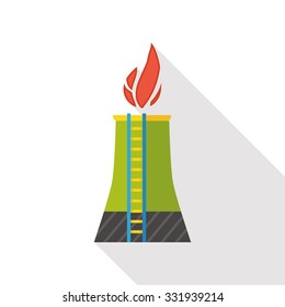 Nuclear power tower flat icon