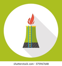 Nuclear power tower flat icon