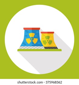 Nuclear power tower flat icon