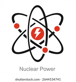 Projeto de conceito de ícone do vetor de Energia Nuclear
