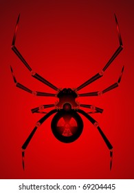 Nuclear powered black widow spider robot with blade legs