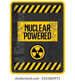 Nuclear Powered, sign and board vector