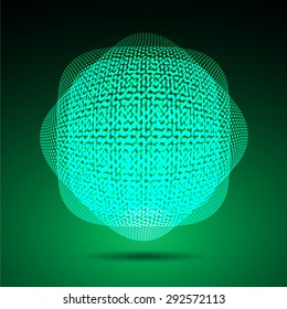 Nuclear, proton, neutron, nucleus. atom. molecular. logo.green background.