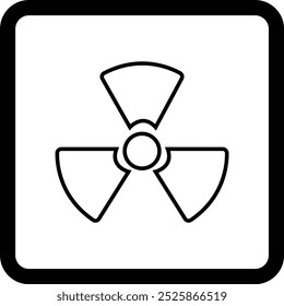 ícone químico biológico da radiação nuclear, sinal tóxico, símbolo de perigo biológico, elementos de desenho gráfico vetorial, rótulo de perigo. Ícone Aviso. Alerta de ameaça radioativa. Área de radiação sobre fundo transparente