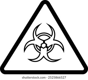 ícone químico biológico da radiação nuclear, sinal tóxico, símbolo de perigo biológico, elementos de desenho gráfico vetorial, rótulo de perigo. Ícone Aviso. Alerta de ameaça radioativa. Área de radiação sobre fundo transparente