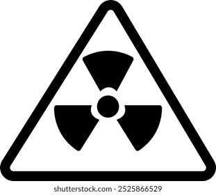 ícone químico biológico da radiação nuclear, sinal tóxico, símbolo de perigo biológico, elementos de desenho gráfico vetorial, rótulo de perigo. Ícone Aviso. Alerta de ameaça radioativa. Área de radiação sobre fundo transparente