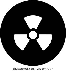 ícone químico biológico da radiação nuclear, sinal tóxico, símbolo de perigo biológico, elementos de desenho gráfico vetorial, rótulo de perigo. Ícone Aviso. Alerta de ameaça radioativa. Área de radiação sobre fundo transparente